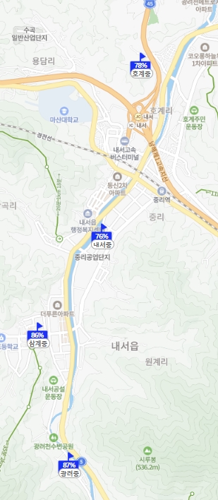 마산회원구 중학교 분포