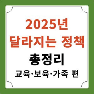 2025년 정책 총정리