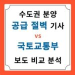 수도권 분양 공급절벽 과 국토부의 반박